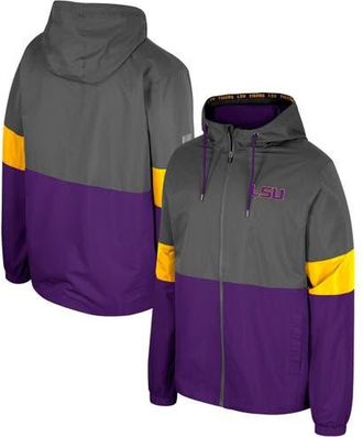 Colosseum Mens Colosseum Charcoal LSU Tigers Miles Full-Zip Jacket at Nordstrom, Size Large