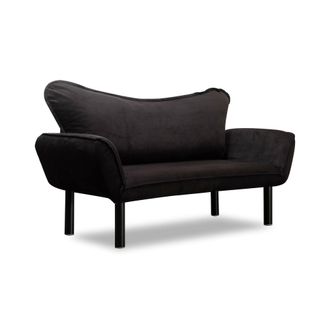Dmora Sof&aacute; Cama 2 Plazas Hone, Con Contenedor, Reposabrazos, Asientos 2, 140x65 Cm Negro