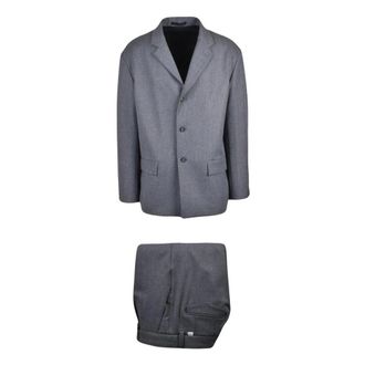 Paolo Pecora Kostuums, Heren, Grijs, L, Polyester, Giacca Dritta Pak