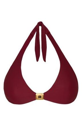 Vix Liza Alanna Solid Halter Bikini Top in Red at Nordstrom Rack, Size X-Large