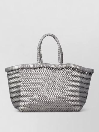 Dragon Diffusion bamboo beach bag dual handles woven design