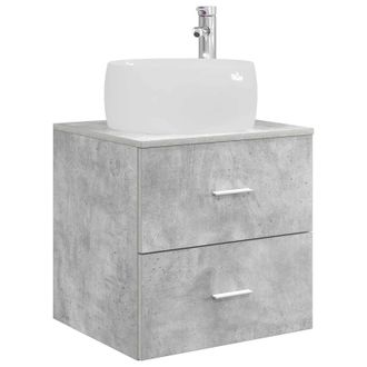 vidaXL Vanidad Con Lavabo De Pared Gris Hormig&oacute;n 49,5 X 44,5 X 66 Cm Vidaxl