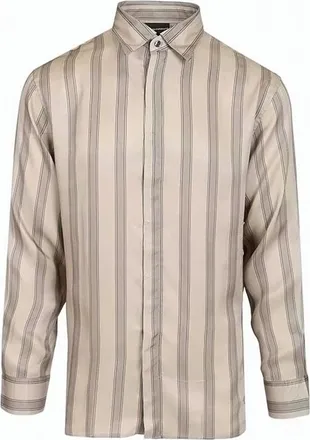 Emporio Armani Striped Flowing Viscose Classic Collar Shirt