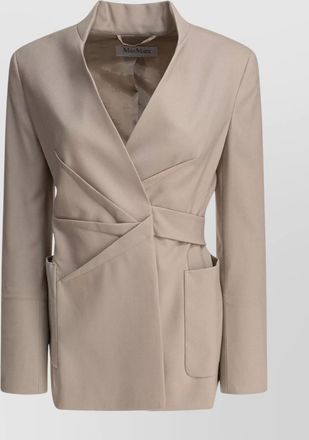 Max Mara tailored jackets with belted waist and wrap design