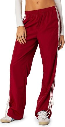 Edikted Remy Tie Detail Track Pants in Red at Nordstrom, Size X-Small