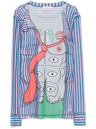 Charles Jeffrey Loverboy Mesh T-shirt met lange mouwen - Roze