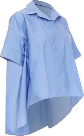 Lanvin cotton poplin high low cropped shirt