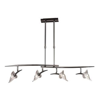 Netlighting Flavia Telescopic Pendant Black Chrome 4 Light G9 Linear Bar