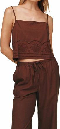 Bella Dahl Button Back Cami In Sea Glass Brown