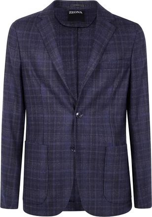 Ermenegildo Zegna Blazer in lana a quadri - Nero