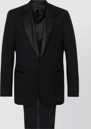 Giorgio Armani wool suit with satin lapel and pockets