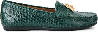 Kurt Geiger Womens Brixton Moccasin Loafers - Dark Green - Size UK 7