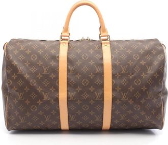 Louis Vuitton Monogram Brown Coated Canvas Leather Boston Bag (Pre-Owned)