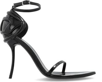 Diesel Heeled Sandalen D-Ten Half - Dames - Sandalen met hakken - Zwart - 38 EU - Leer - Schoenen