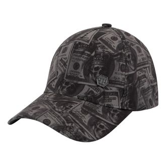 Philipp Plein Baseballpet All-Over Plein Dollar - unisex - Accessoires - Zwart - Maat: ONE Size Katoen