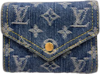Louis Vuitton Monogram Denim Blue Denim Leather Wallet (Tri-Fold) (Pre-Owned)