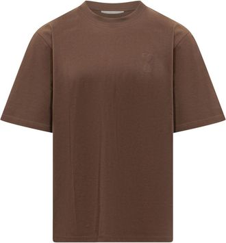 Ami Brown Crew Neck T-Shirt