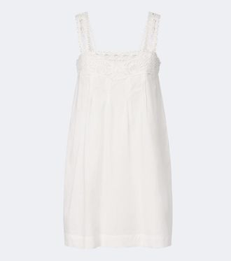 Poss&eacute; Veda crochet-trimmed cotton minidress