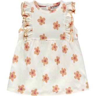 Babyface Floral Print Woven Sleeveless Dress in Creme at Nordstrom, Size 24M