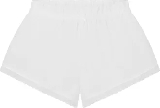 SKIMS Lace-trim Poplin Shorts - White - M (UK12-14)