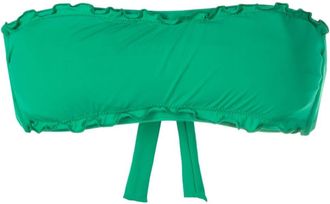 Amir Slama ruffled strapless bikini top - women - Polyamide/Elastane - GG - Green