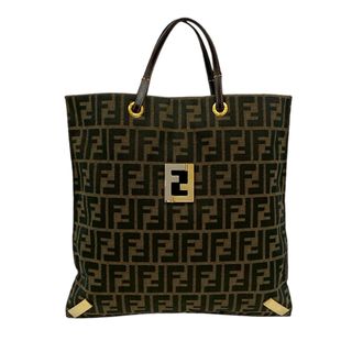 Fendi Pre-owned Womens Zucca Canvas Tote - Dark Brown Textile - One Size