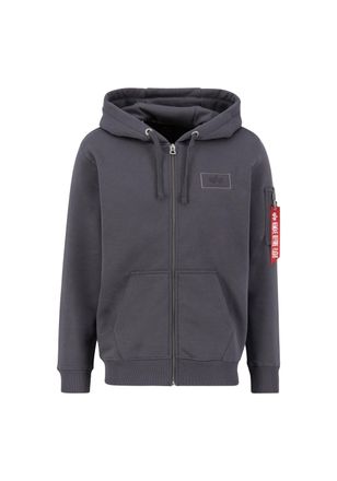 Alpha Industries Hoodie ALPHA INDUSTRIES Backprint Zip Hoodie, Herren, Gr. M, grau (vintage grau), Obermaterial: 80% Baumwolle, 20% Polyester, regular fit, Sweatshirts