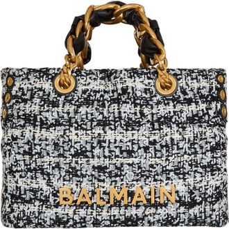 Balmain Small 1945 Soft tweed tote bag in Black at Nordstrom