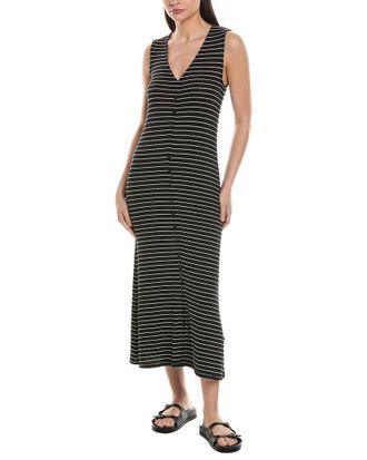 Rag & Bone The Knit Stripe Button Tank Maxi Dress