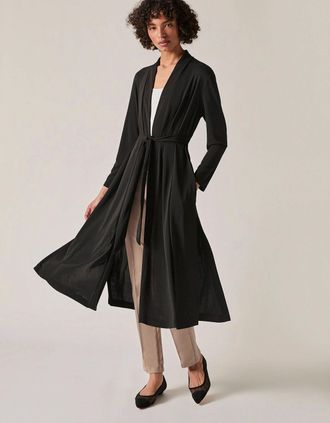 James Lakeland Womens Black Jersey Longline Cardigan - Size: 20