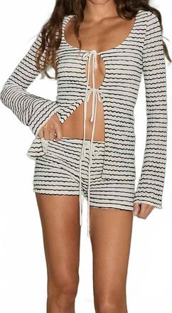 Runaway The Label Zia Pull-On Hot Shorts In Black & White Stripe