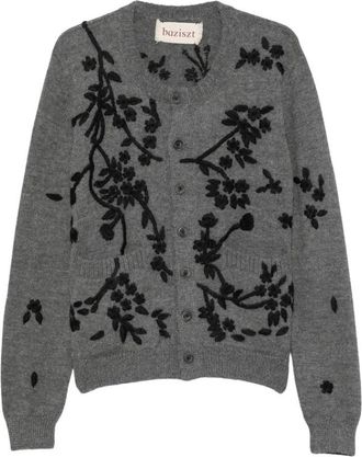 Baziszt Blossom Cardigan - Heren - Vesten - Grijs - M - Truien & Vesten