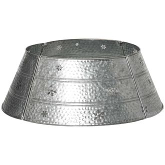 HOMCOM 66cm Christmas Tree Collar with Hollow Snowflake Patterns Silver | TJ Hughes