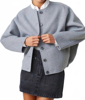 Suncoo Eddy Short Wool Coat In Grey