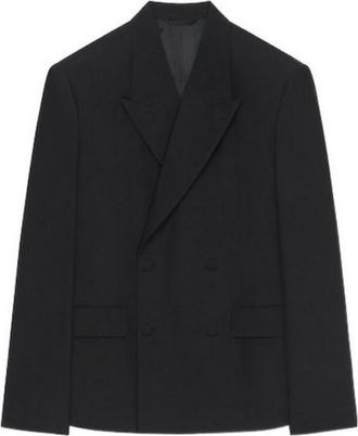 Givenchy Peak Lapel Double Breasted Jacket Black, Brand Size 52 (US Size 42)