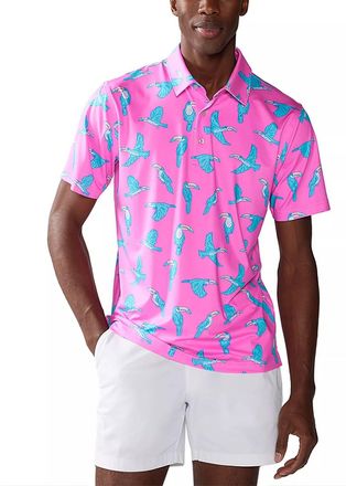 Chubbies Mens The Toucan Do It Performance Polo 2.0 In Pink