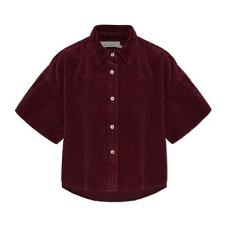 American Vintage American Vintage, Shirts, female, Red, Size: L Padow Corduroy Short-Sleeve Shirt