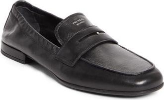 Prada Soft Penny Loafer in Black at Nordstrom, Size 7Us