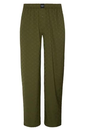 Savage x Fenty Savage X Satin Jacquard Sleep Pants in Camo Green X Hatch Jacquard at Nordstrom, Size X-Large