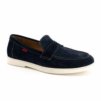 Andrea Mens Stitching-Detail Loafer In Navy Blue