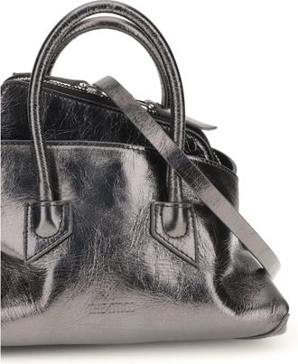 The Attico Womens Mini Handbag La Passeggiata Leather Grey Calf Handbags Hand Bags