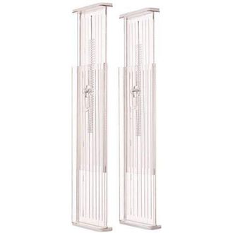 InterDesign Interdesign - iDesign Linus Divisore cassetti regolabile, Separatore cassetti cucina alto in plastica, Set da 2 organizer cassetti, trasparente