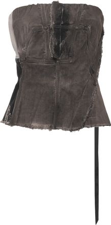 Rick Owens Melange Grey D&eacute;lav&eacute; Bustier Top