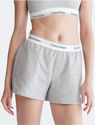 Calvin Klein Womens Icon Cotton Modal Lounge Sleep Shorts - Grey - XS