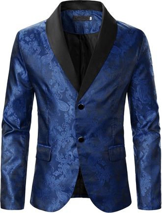 Generic MenS Retro Blazer Jacket,MenS Printed Floral Blazer,MenS Velvet Dinner Jacket,MenS Wedding Guest Blazer,MenS Formal Dinner Jacket,MenS Dress Blazer Ja
