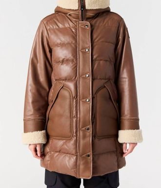 Parajumpers Demi Special Leather Coat In Clay
