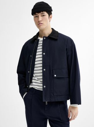 Selected Mens Corduroy-collar navy jacket