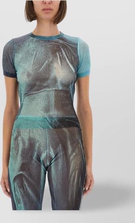 Jean Paul Gaultier mesh water print baby t-shirt