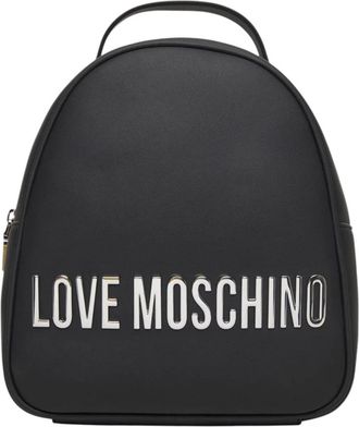 Love Moschino Logo Lettering Rugzak - Dames - Rugzakken - Zwart - ONE Size - Leer - Tassen