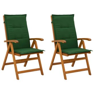 vidaXL Sedie Da Giardino Reclinabili 2 Pz Naturale Vidaxl